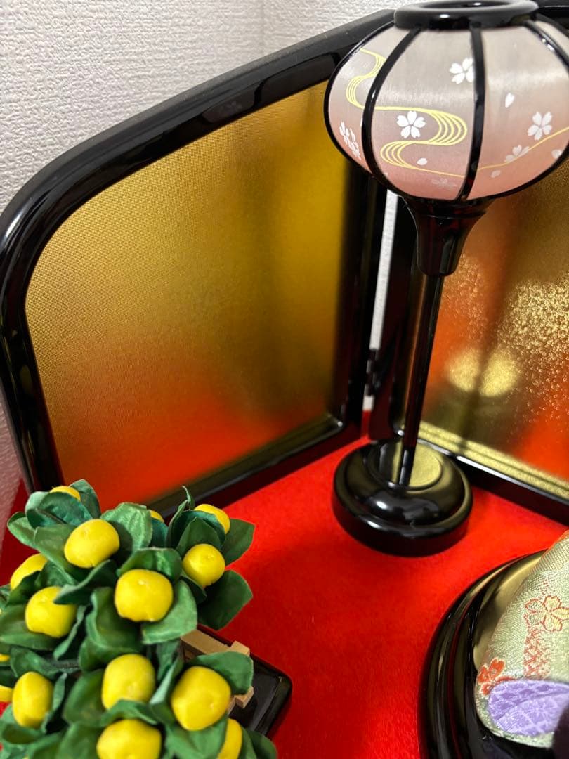 ひな祭り 雛人形セット 赤金装飾