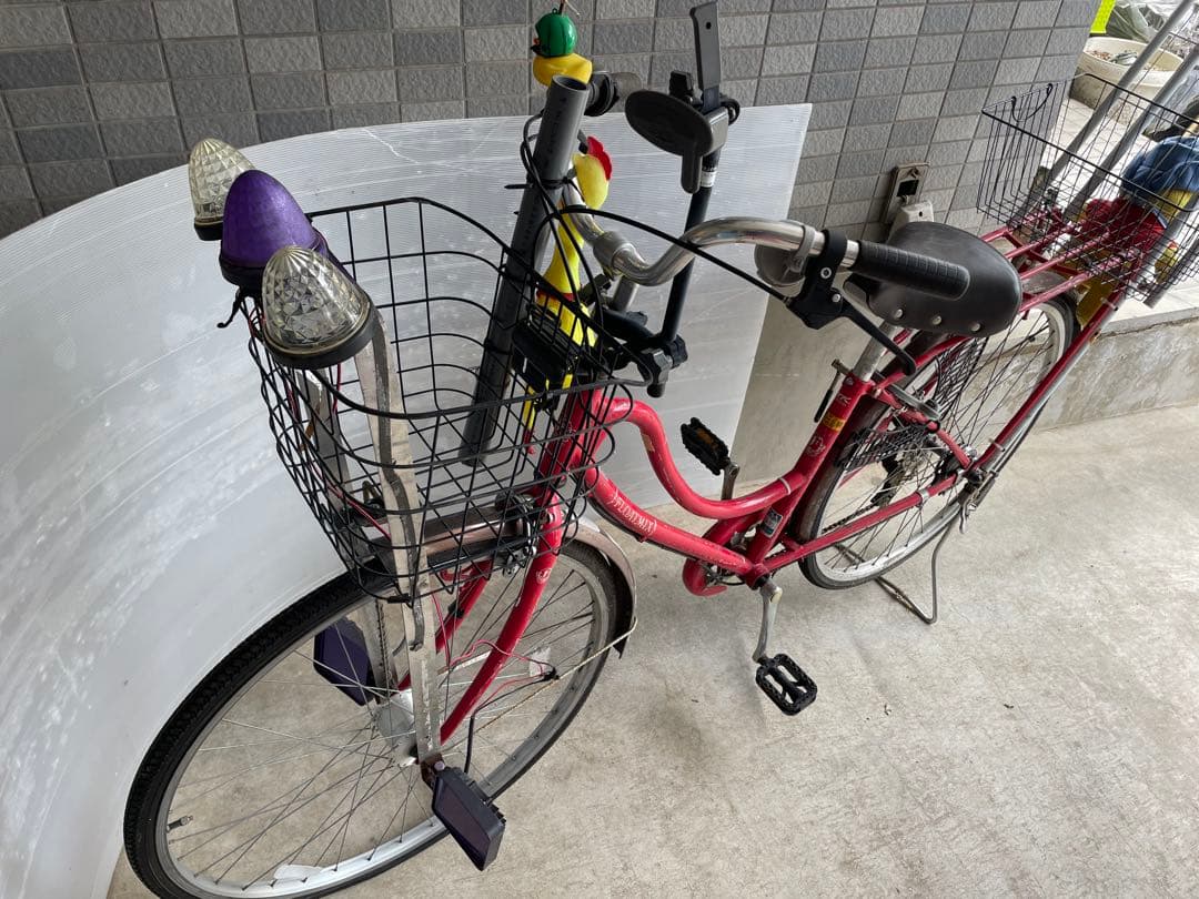 ⭐︎【世界に一台】⭐︎ギア付き改造27インチチャリ　旧デコチャリ残骸有り自転車状態悪