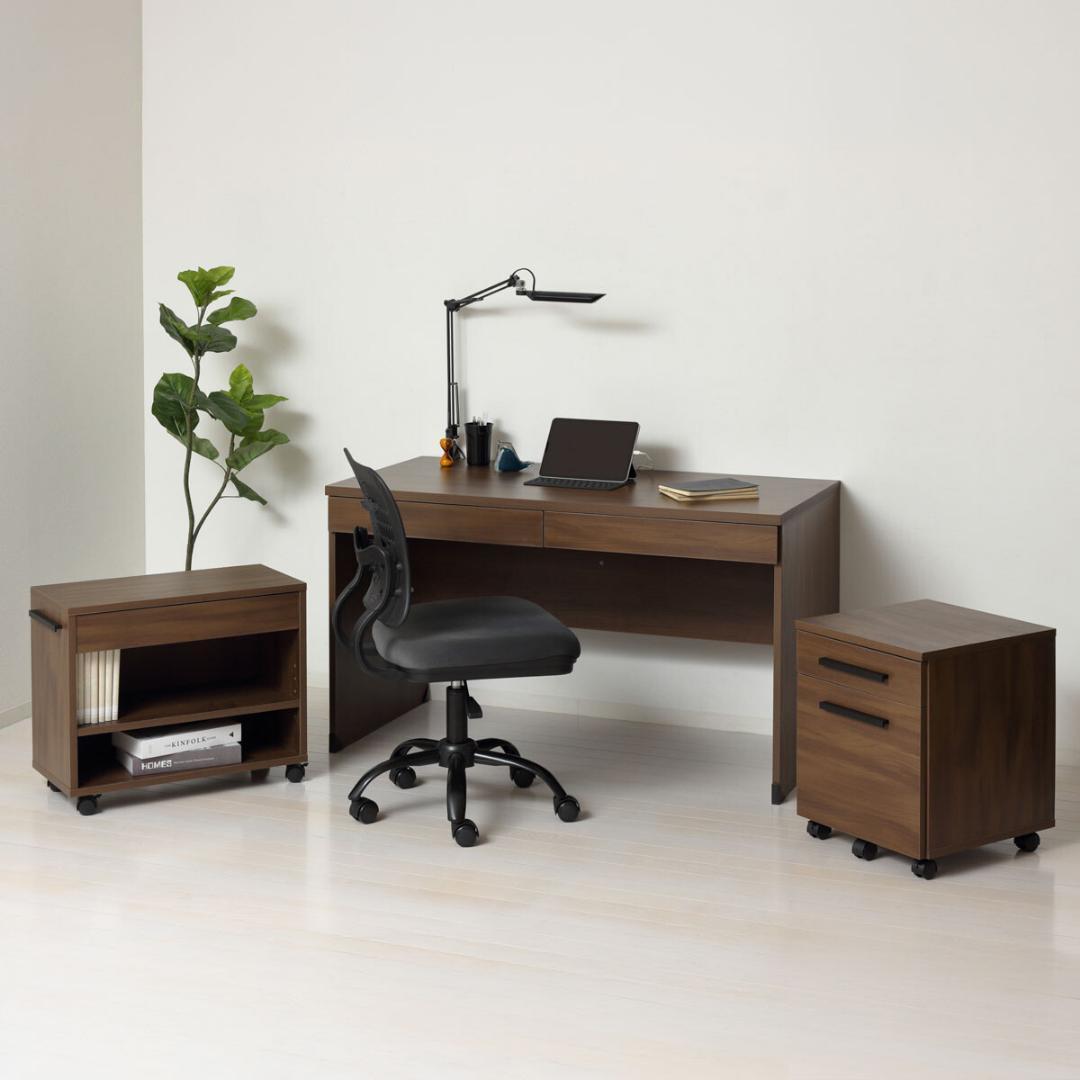 デスク　チェスト　ラック　３点セット　シンプル　ラック＆チェスト　キャスター付き