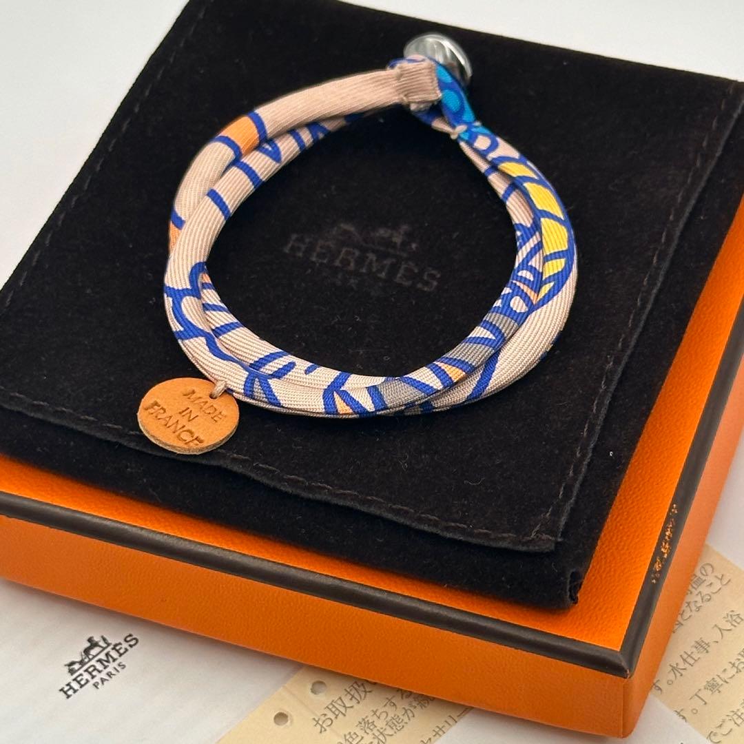 美品✨HERMES エルメス プティアッシュ シルクブレスレット ピンク