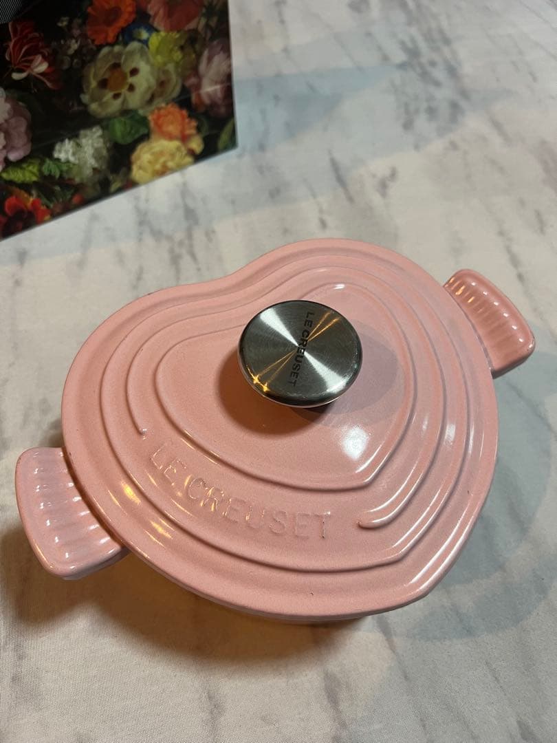 美品★ル・クルーゼ　ハート型 鍋 ピンク 約18センチ