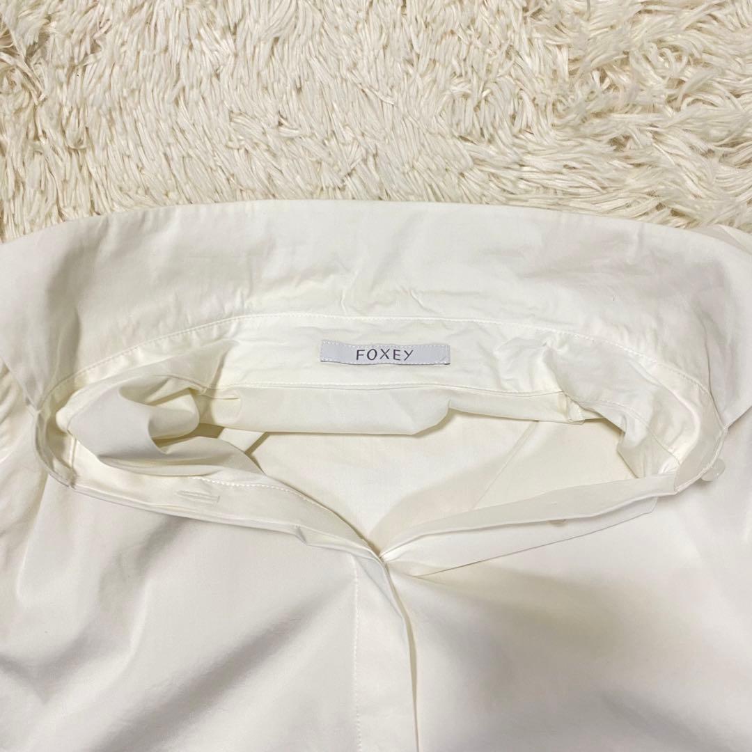 FOXEY ホワイト パフスリーブシャツ 38