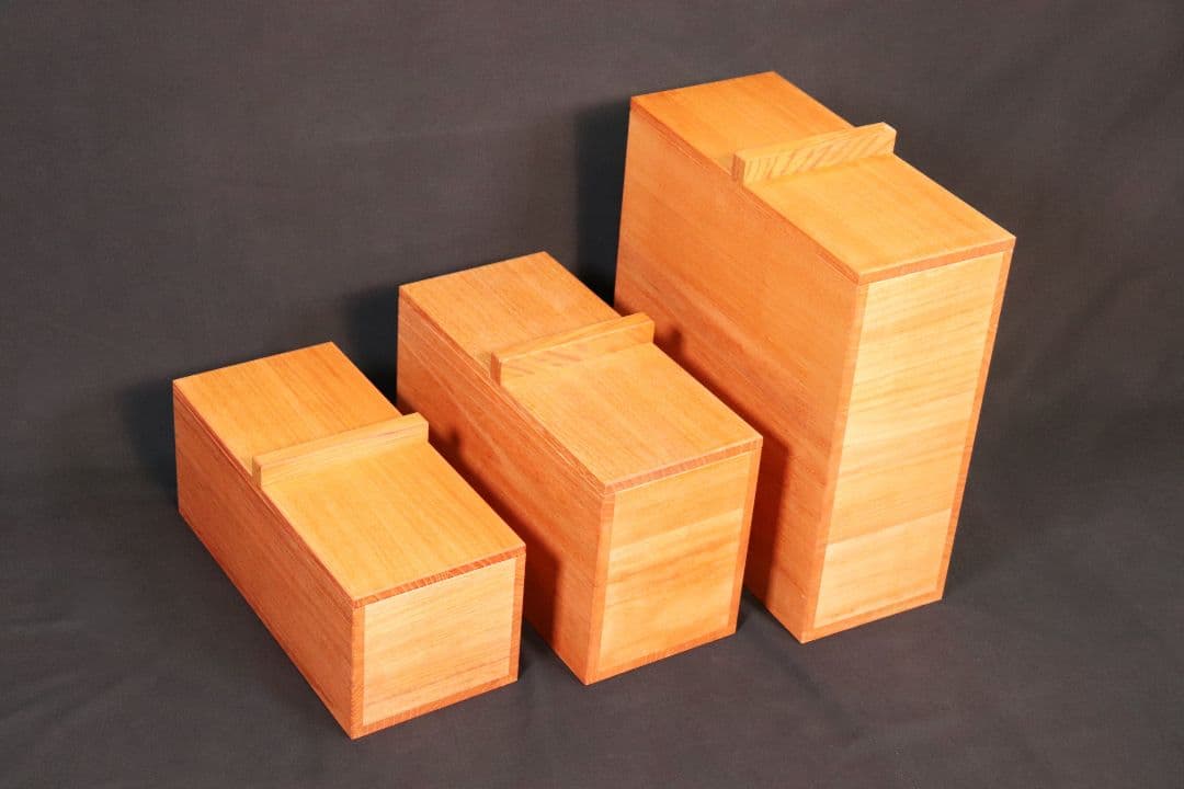 【10キロ用】スリムタイプの桐米びつ　柿渋塗り 国産 けやき