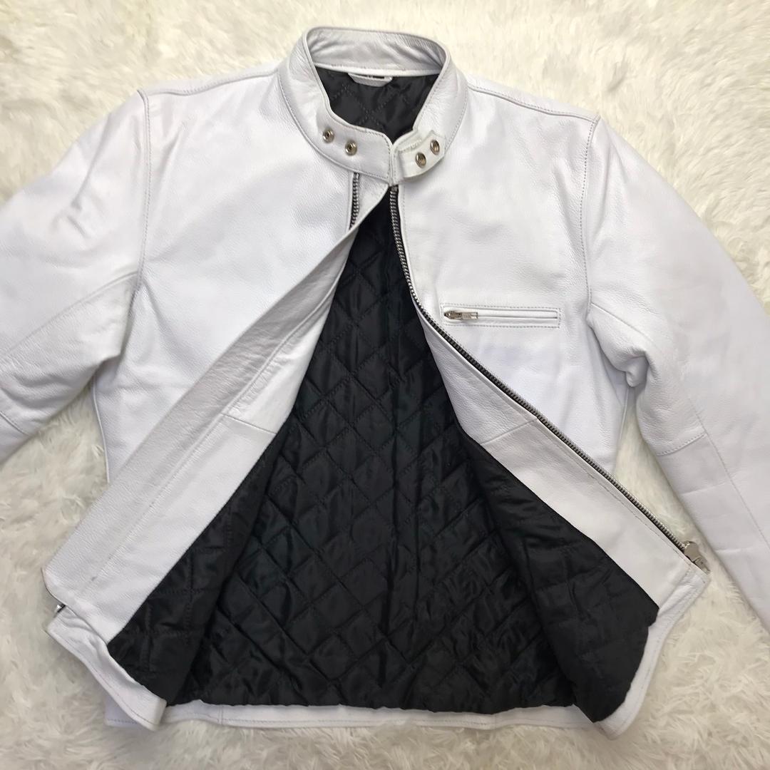 Freedom ライダースジャケット バッファローレザー 水牛革ジャン ホワイト