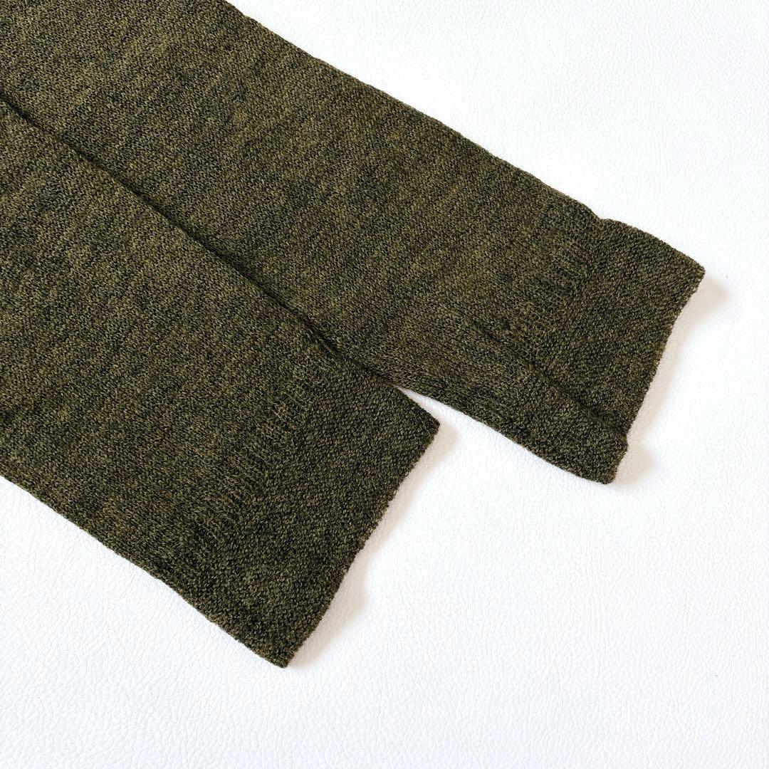 未使用級♡45R アルル超ガーゼのフレアータートルネックＴシャツ ウール カーキ