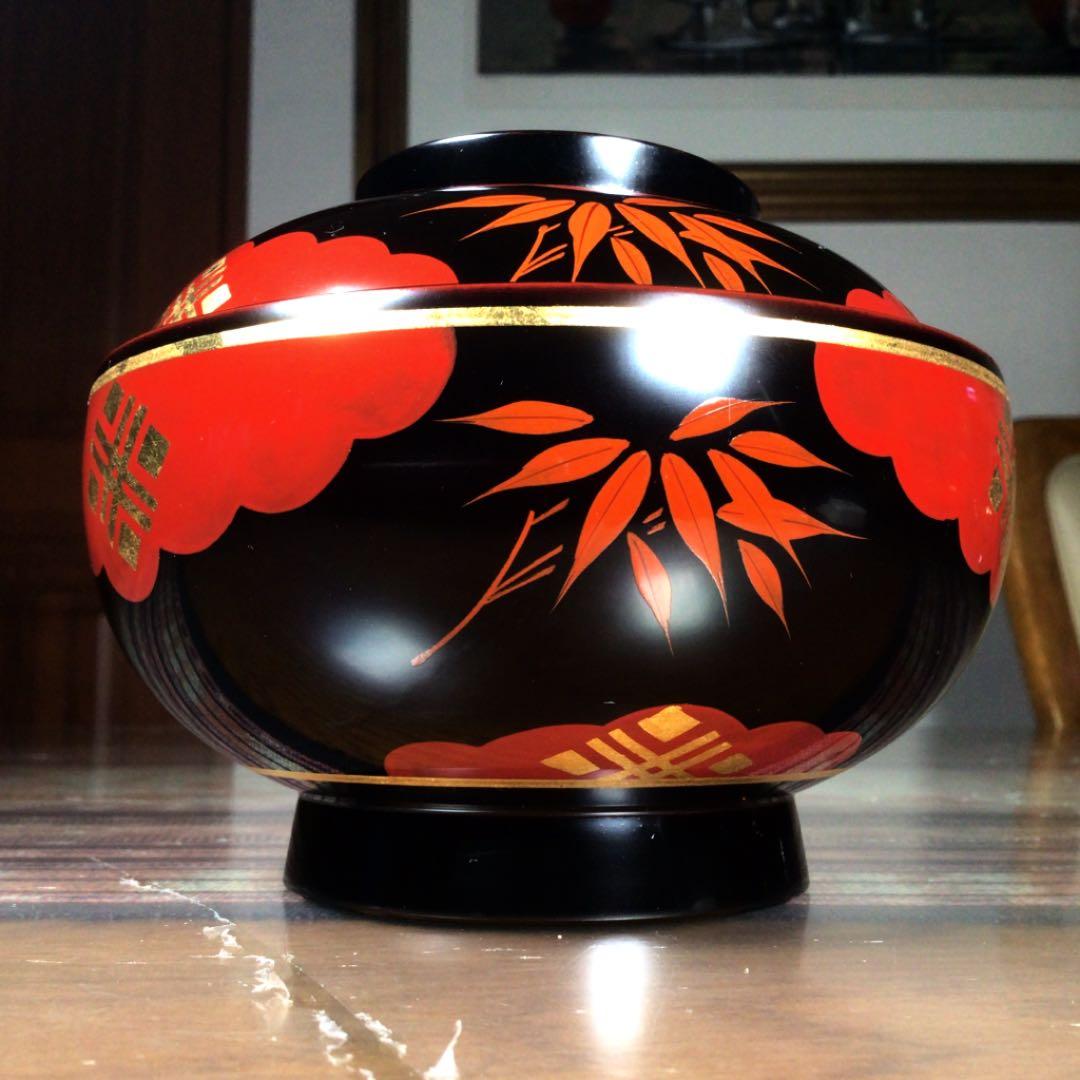 『ハピうー特価』　秀衡塗　蓋付　お椀　雑煮椀　5客