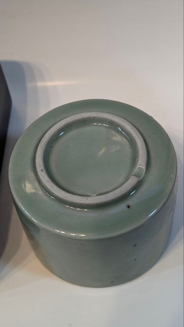 茶道具 木製黒塗 螺鈿 煙草盆一対 青磁火入 細密細工 茶懐石 漆　骨董　登月峯