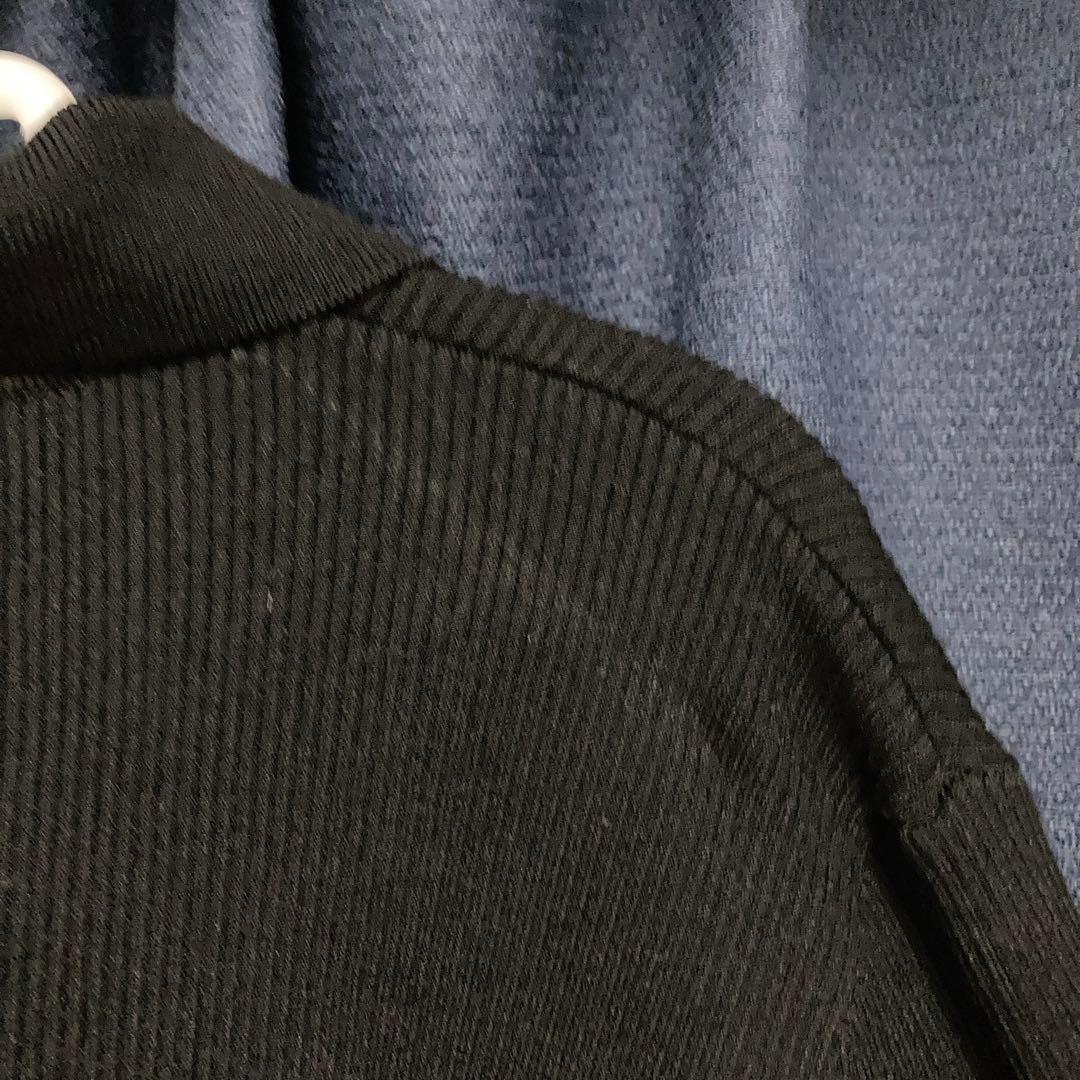 FRED PERRY 別注 ワンポイントロゴ刺繍 リブニットポロシャツ黒