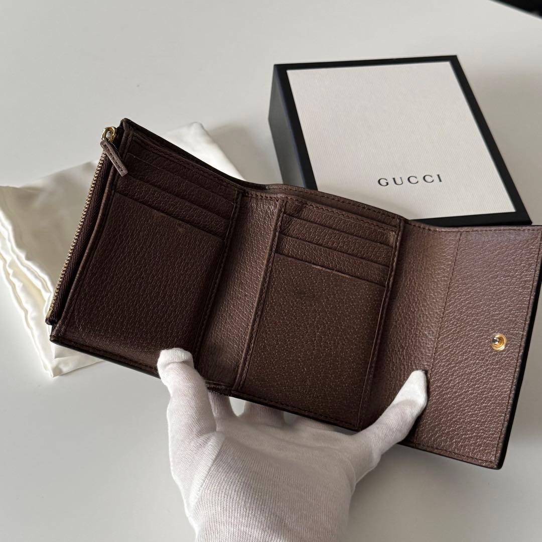 「そら」★本日最終値下げ★正規品 GUCCI GGパターン 三つ折り財布