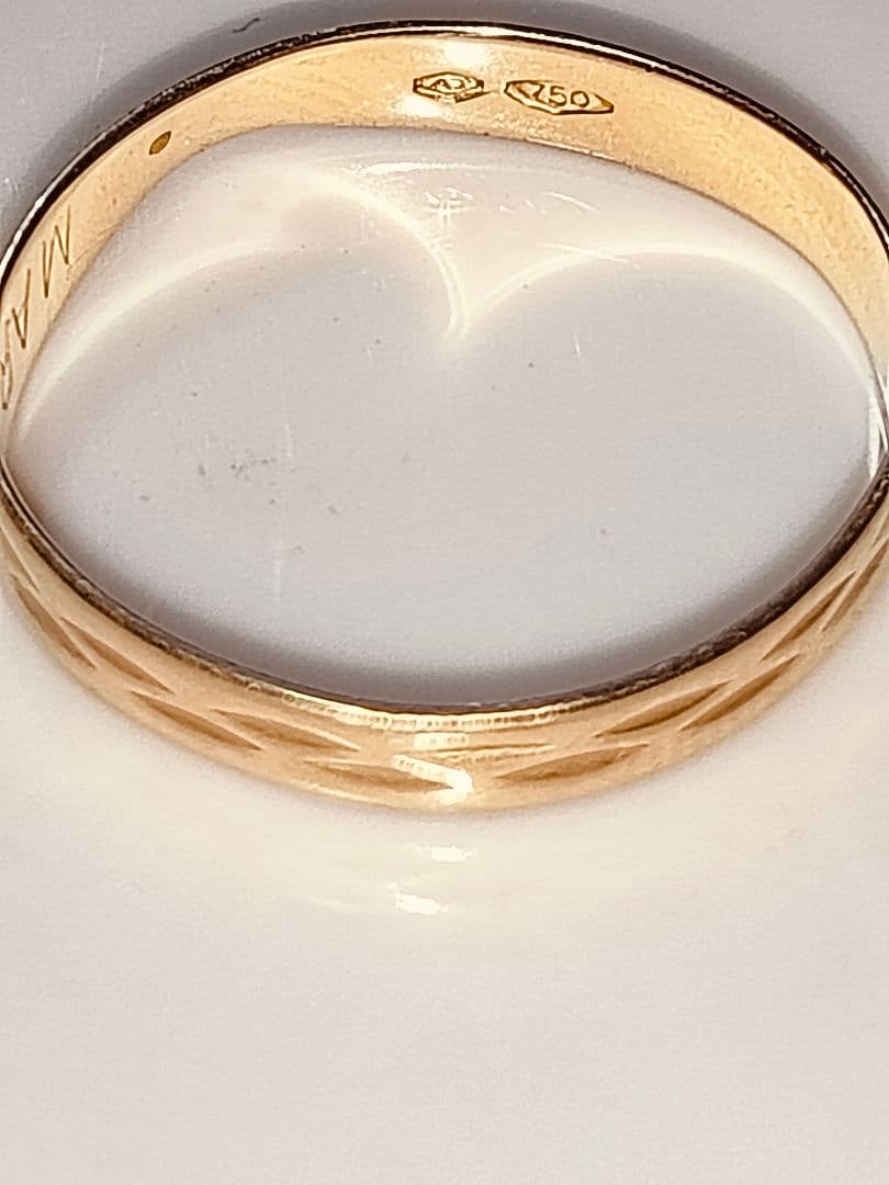 ラ*ン様 750 ゴールド シンプルリング　刻印あり