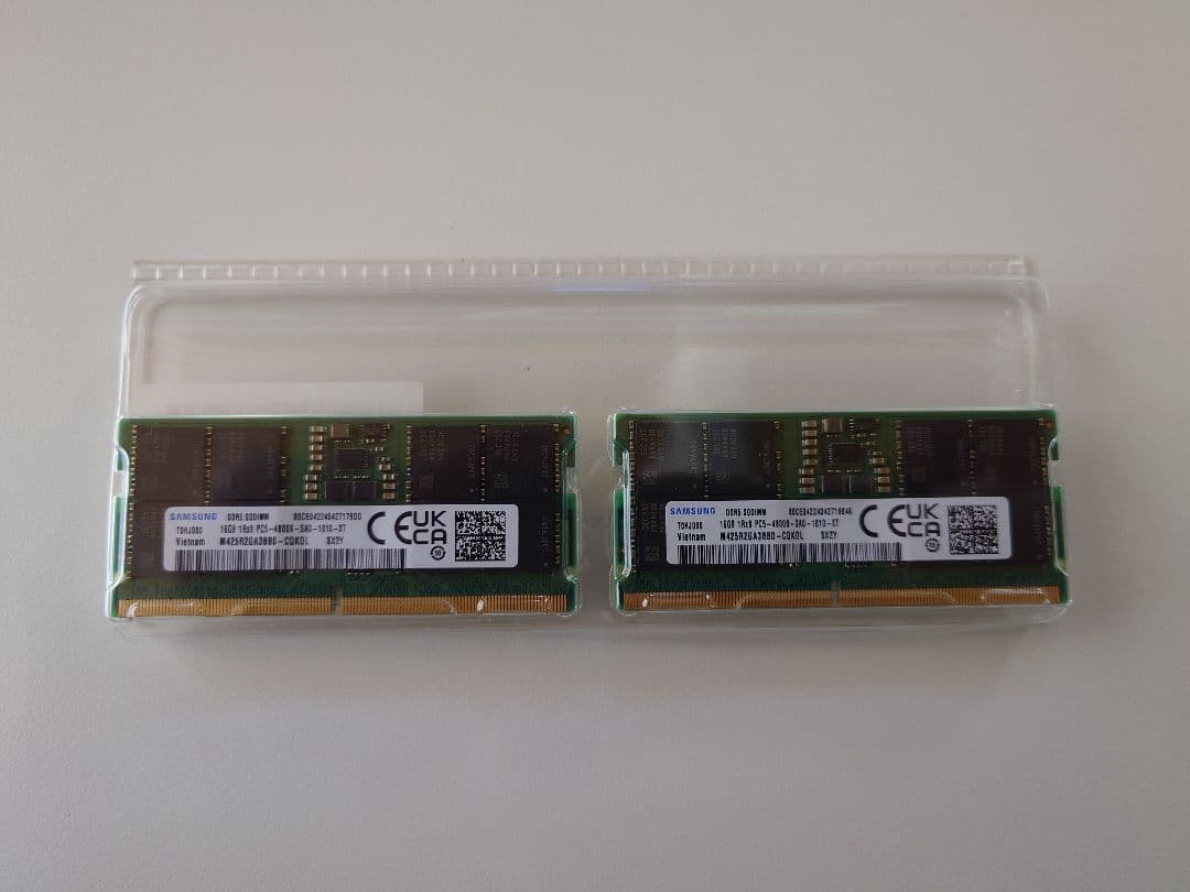 s*n様 ノート用 Samsung DDR5 4800MHz 16GB メモリ2