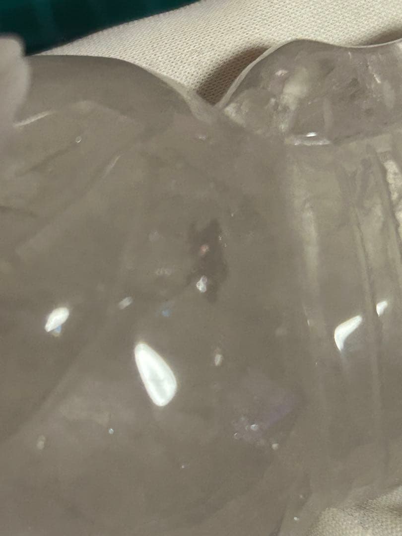 【天然石】ローズクォーツ アイリス水晶 ペア 招き猫 手彫り 開運 金運 来福❣️