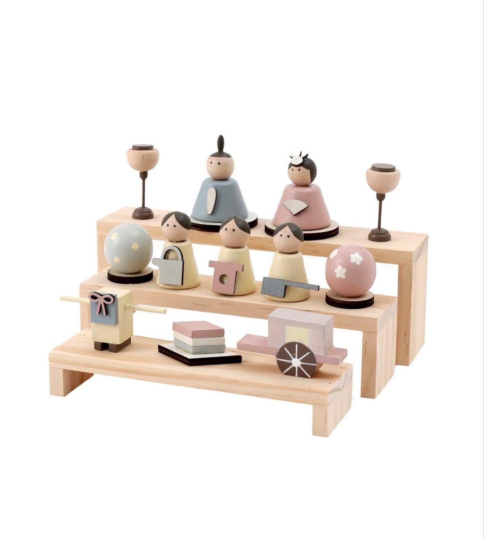 新品未使用❤️収納できる木製ひな人形セット