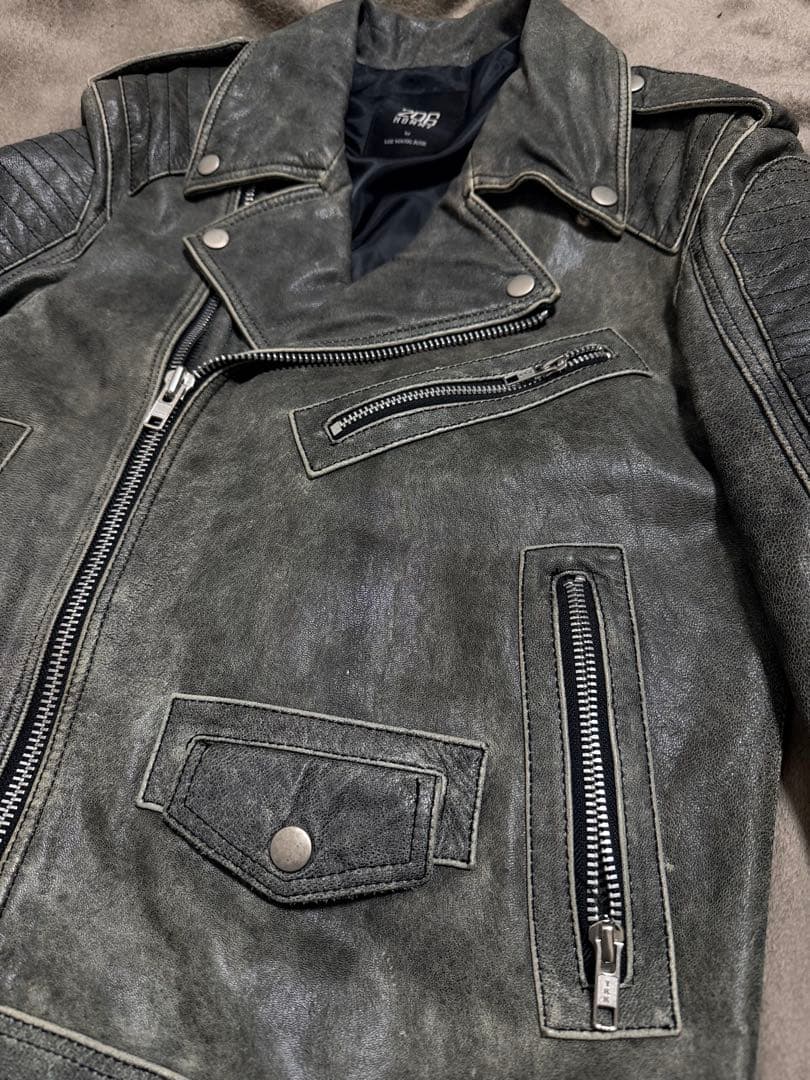 美品 206 HOMME グレー 限定 ヤギ革 レザーダブルライダースジャケット