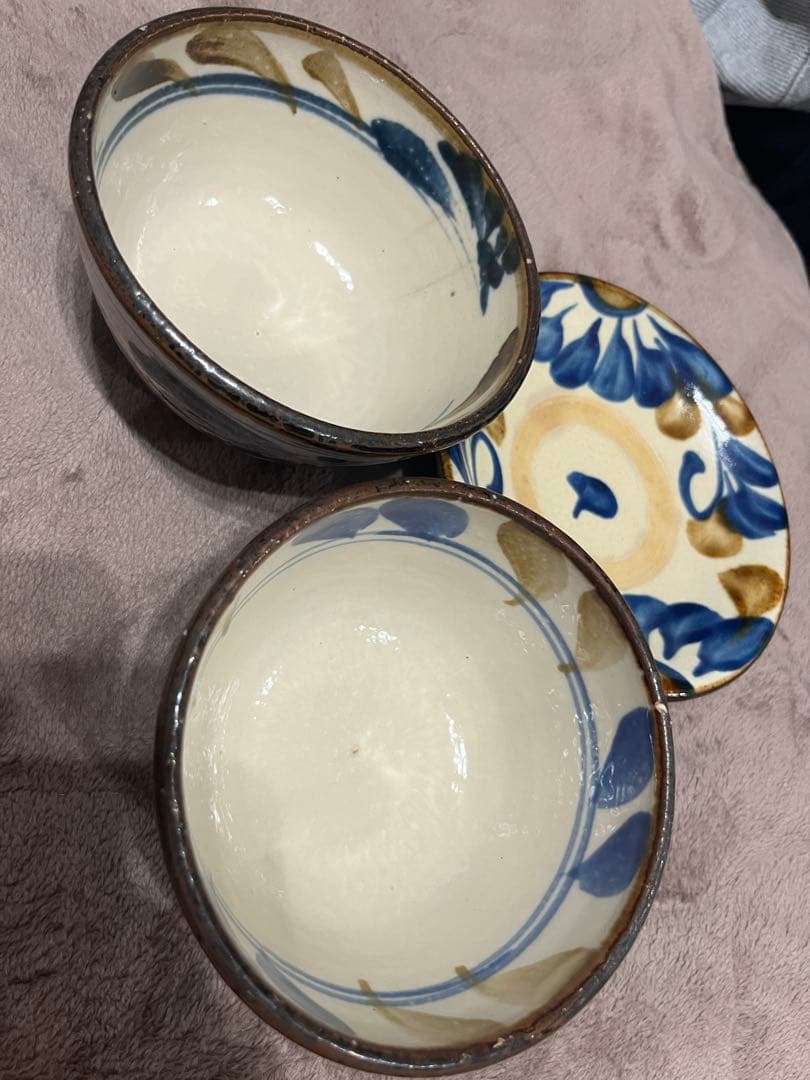 やちむん　大人気　陶器製汁椀 平皿3個セット