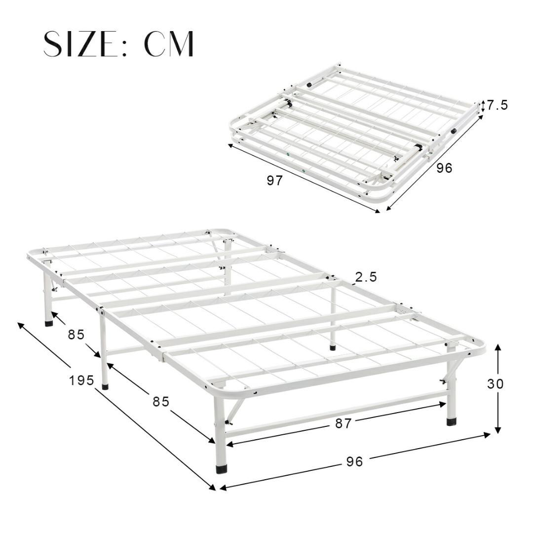 超人気！パイプベッド 折りたたみベッド シングル 単身赴任 新生活 White