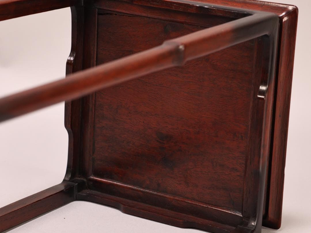 BK432　時代唐木　玉杢　高卓　花台　香炉台　飾台　盆栽台　高さ約40㎝