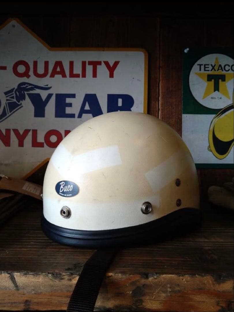 BUCO ブコ プロテクター　リブ付き太ゴム　ビンテージ ハーフヘルメット