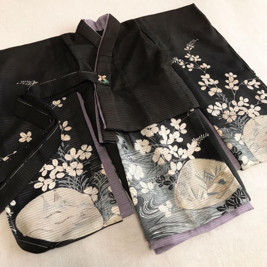 ＊ 市松人形 12号 単衣 アンティーク 絽 着物 長襦袢 帯 セット