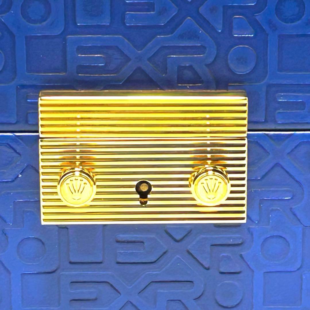 純正 ロレックス ジュエリーボックス 鍵付き ブルー アクセサリーケース ブルー