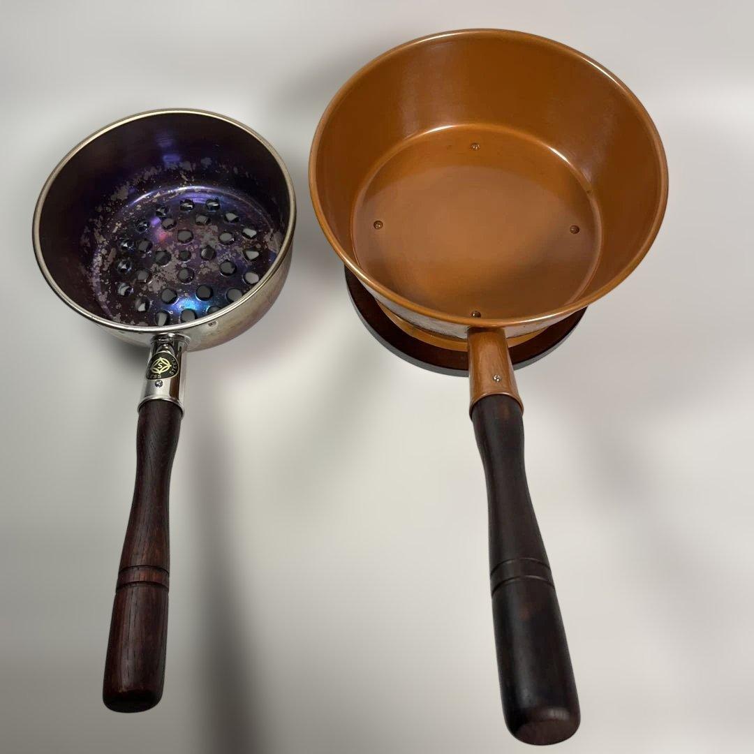 お稽古茶道具　銅製　台付十能