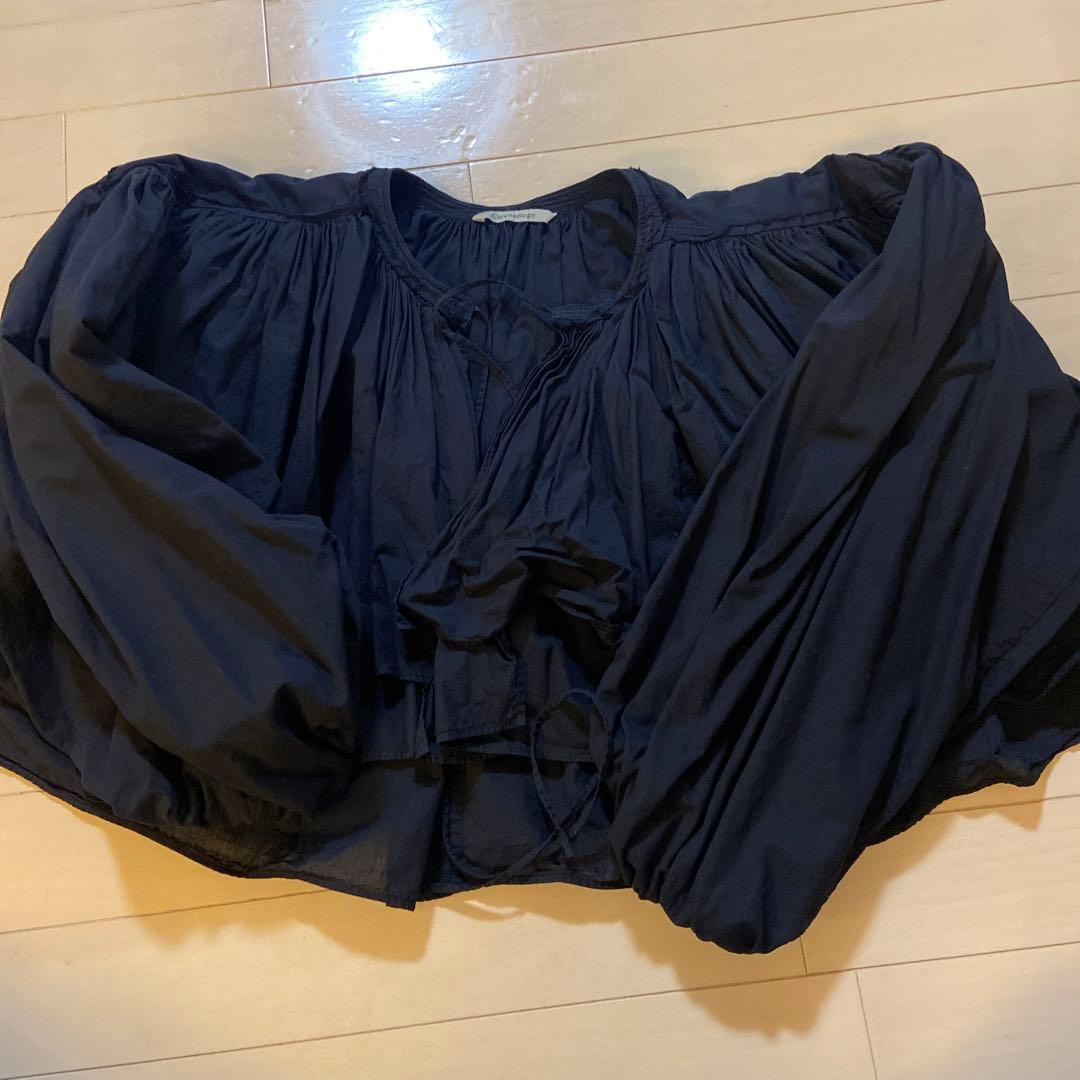 美品★カレンソロジー★ショートギャザーブラウス★ネイビー