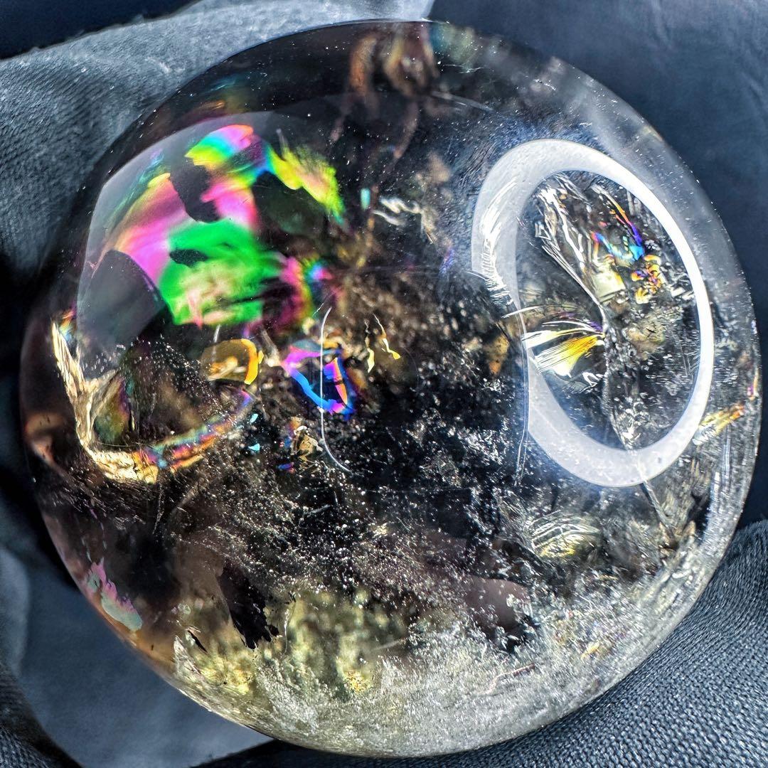 【開運·魔除 】別格高級品❗️ファントムレインボースモーキークォーツ丸玉A1389