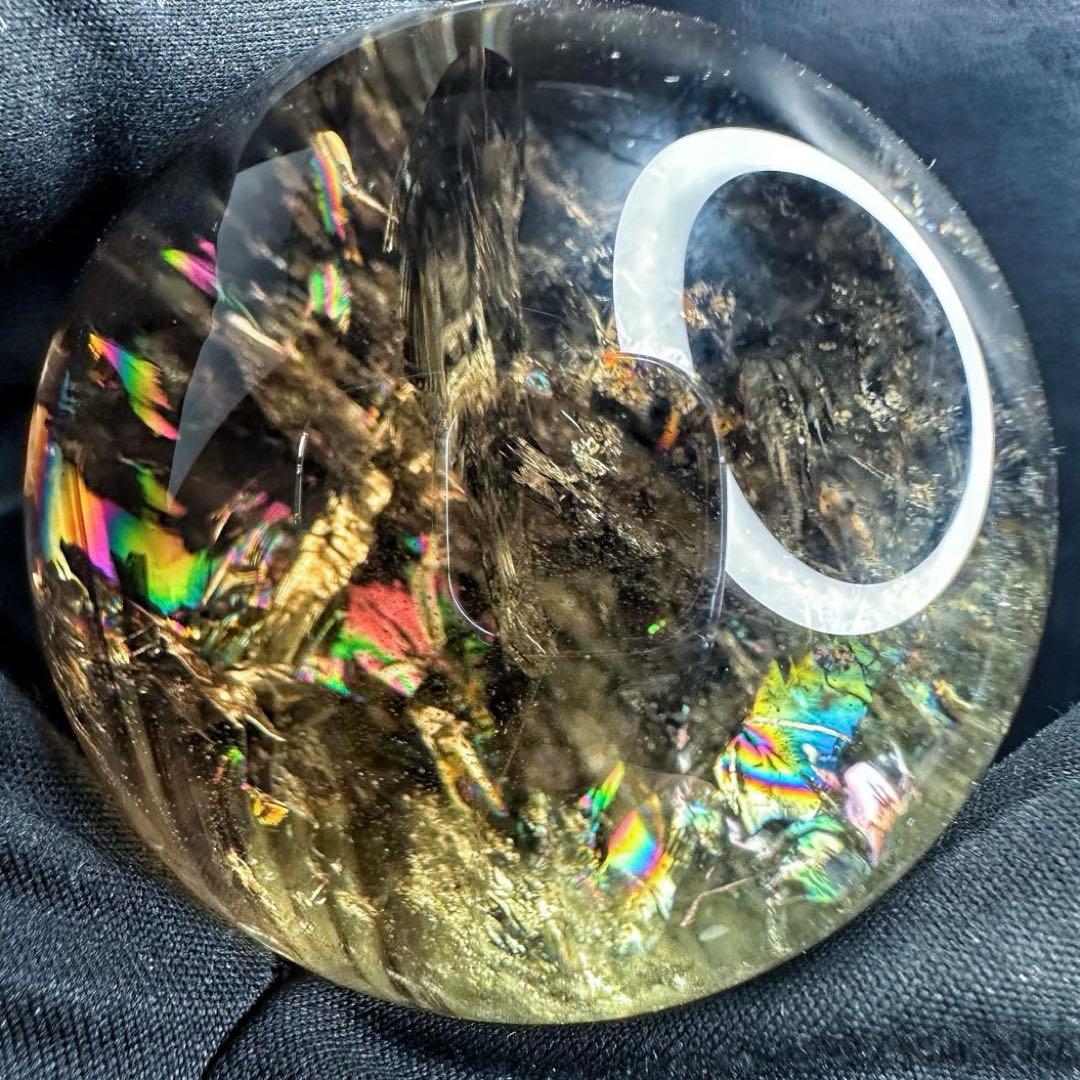 【開運·魔除 】別格高級品❗️ファントムレインボースモーキークォーツ丸玉A1389