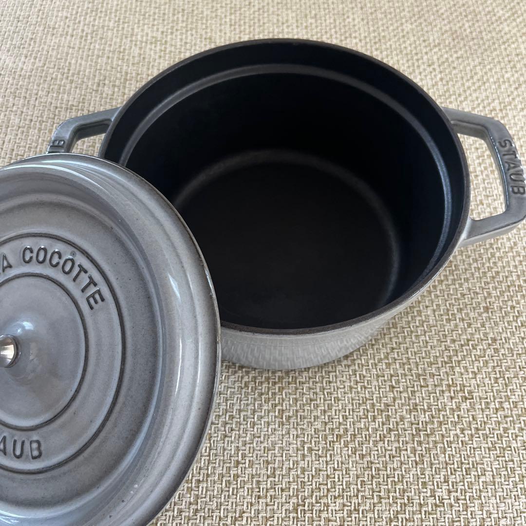お値下げ STAUB◆ピコココットラウンド グレー20cm ストウブ鍋