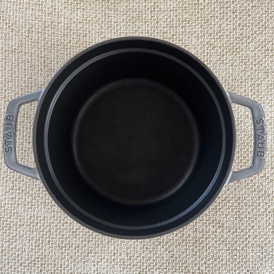 お値下げ STAUB◆ピコココットラウンド グレー20cm ストウブ鍋