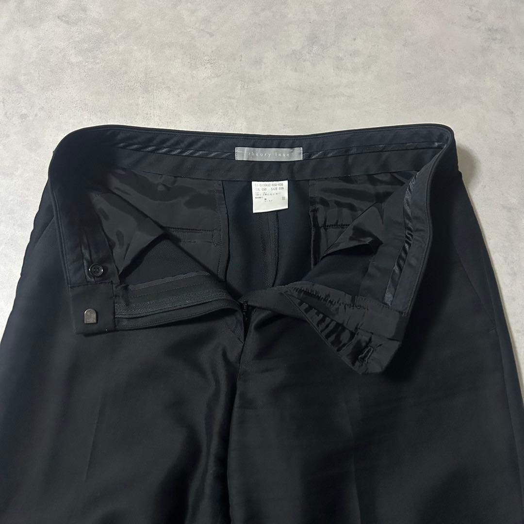 セオリーリュクス スーツ セットアップ ワイドパンツ ダブル 黒 カジュアル