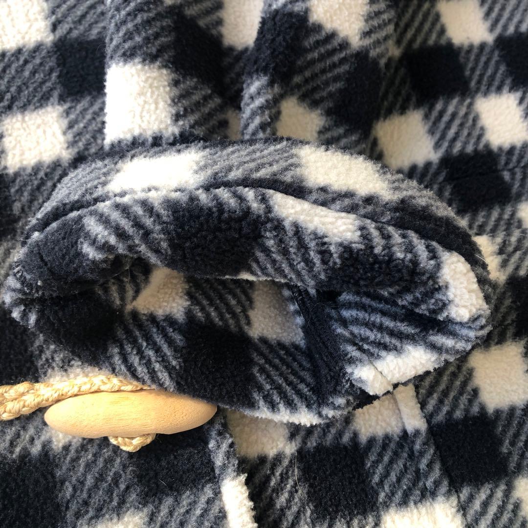 ピンクハウス　ダッフルコート　ゆったりシルエット　ブランドロゴ刺繍　チェック柄