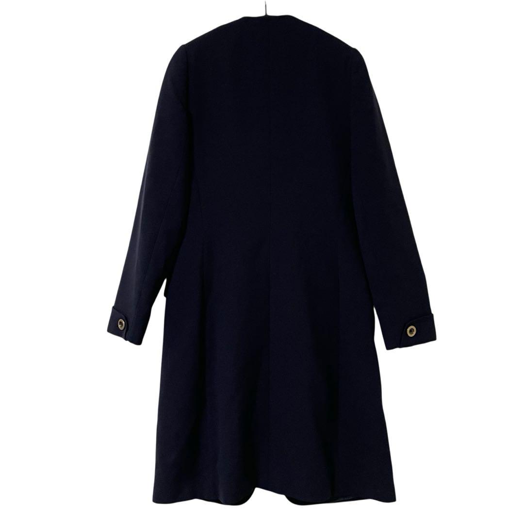 美品 VALENTINO ヴァレンティノ ノーカラーロングコート 比翼 ウール