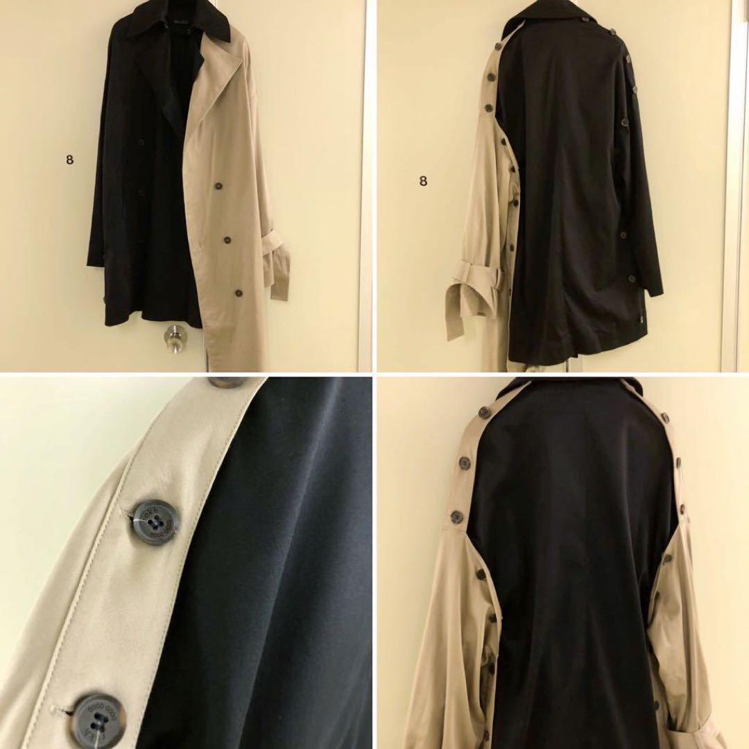 【rokh】バイカラー レイヤー ドッキング デザイン トレンチコート