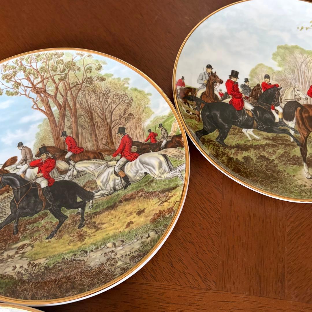 【希少品】英国製　フィンズベリー★Hunting Scenes★プレート6枚