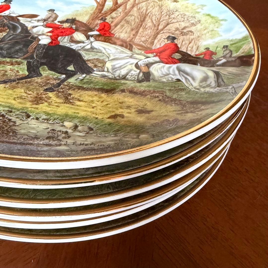 【希少品】英国製　フィンズベリー★Hunting Scenes★プレート6枚