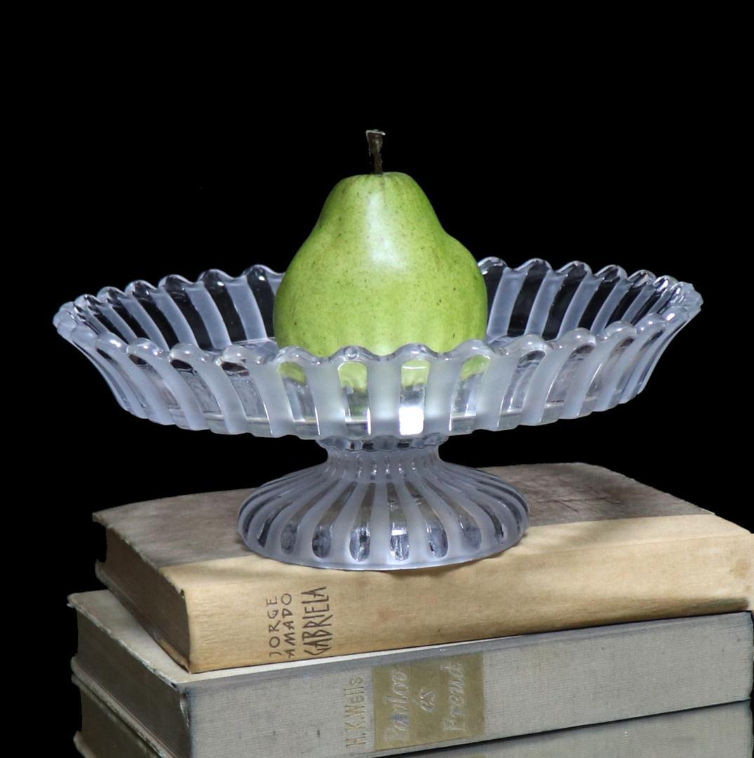 オールド・バカラ 稀少 艶消し加工 大型 コンポート コート・アルテルネ・デポリ