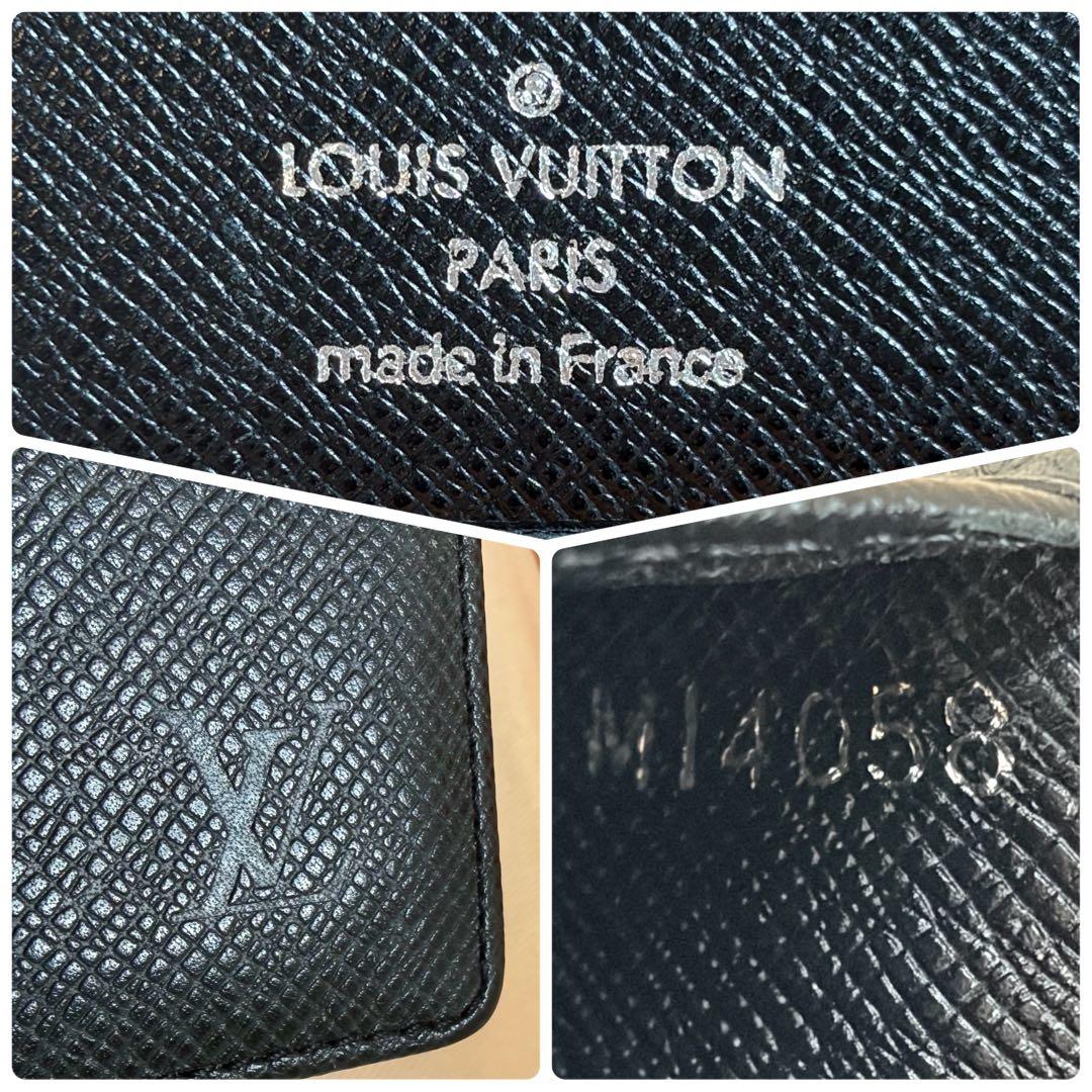 美品　ルイヴィトン　札入れ　タイガ　黒　折り財布　長財布