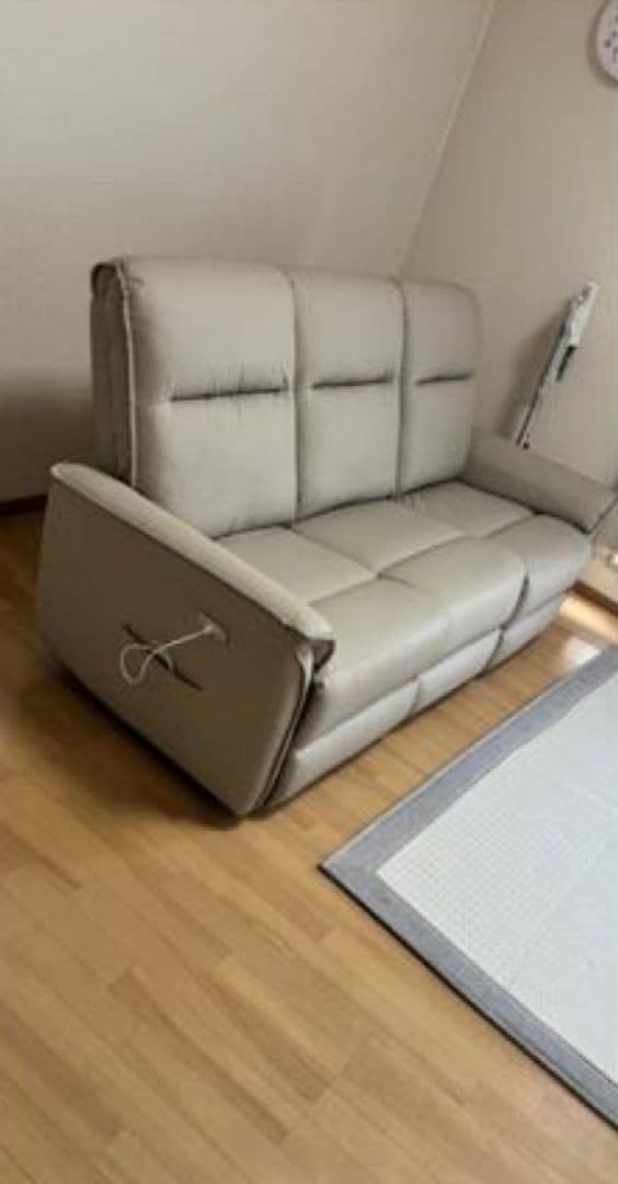 ベージュ リクライニングソファ 2人掛け