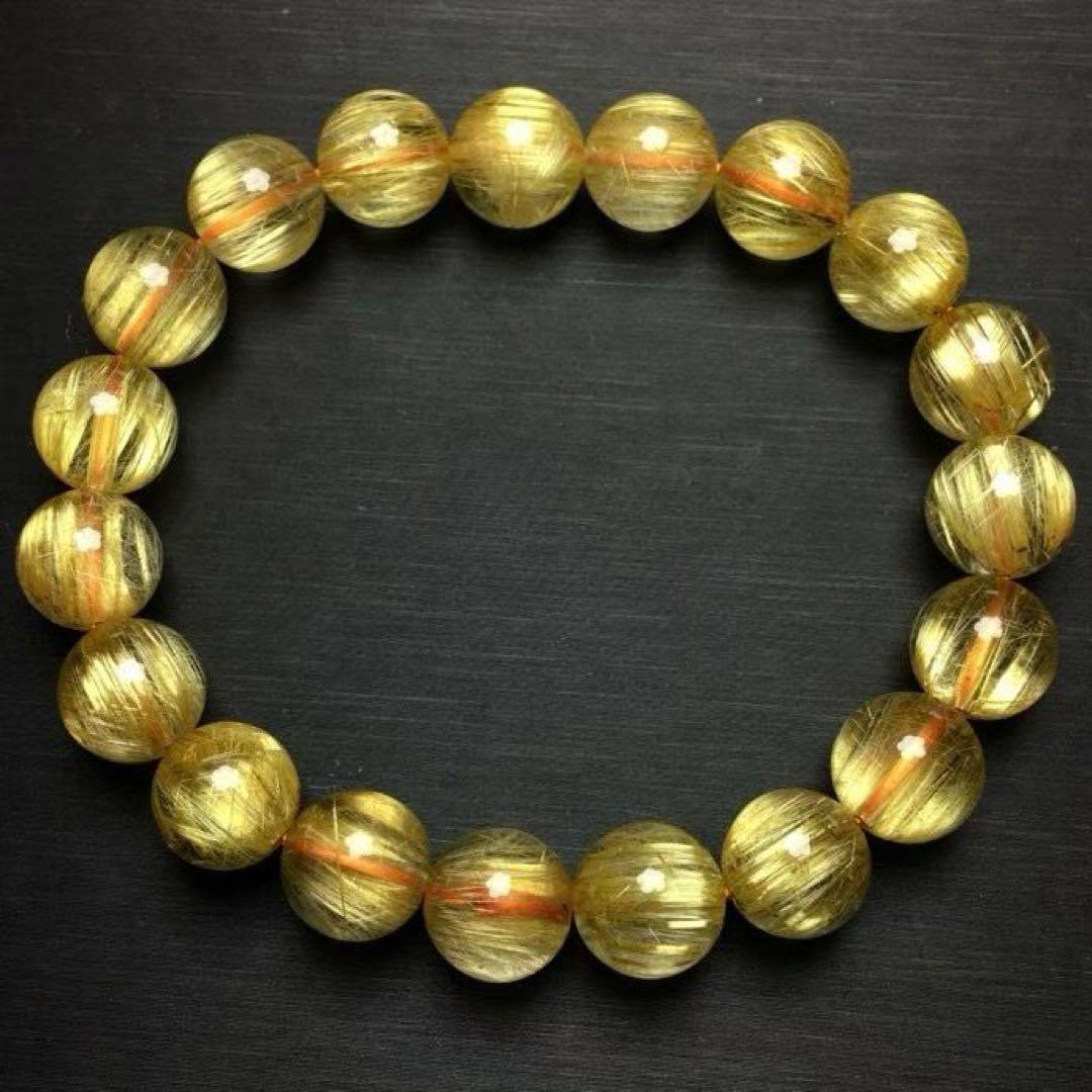 ⭐︎【天然】タイチンルチルクオーツ ブレスレット 10.5mm 31.48g