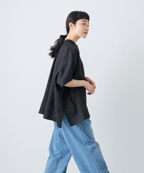 かぐれ　リネンスクエアケープシャツ