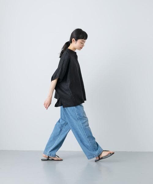 かぐれ　リネンスクエアケープシャツ