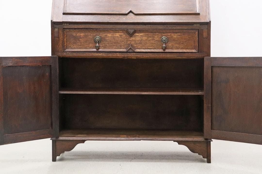 ※ミリカリ 英国 イギリス オーク材 ヴィンテージ ビューロー