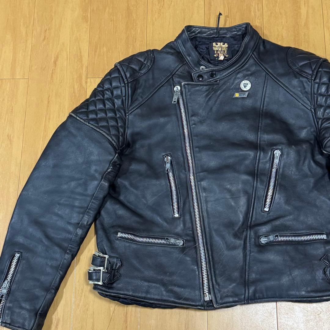 EAGLE 70s イングランド製 セミダブルライダースジャケット ロンジャン