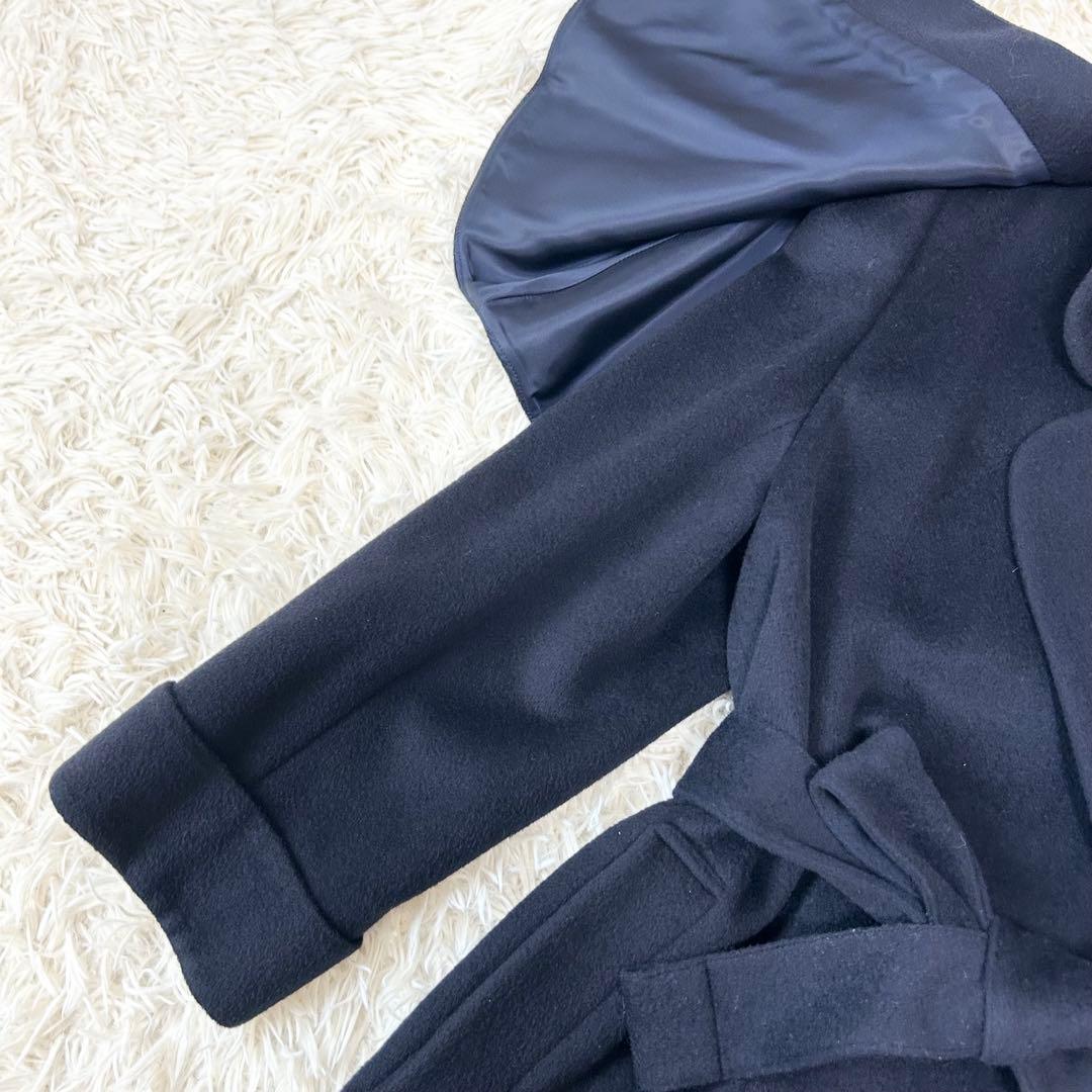 Leilian レリアン 2wayケープカラーチェスターコート ウール カシミヤ