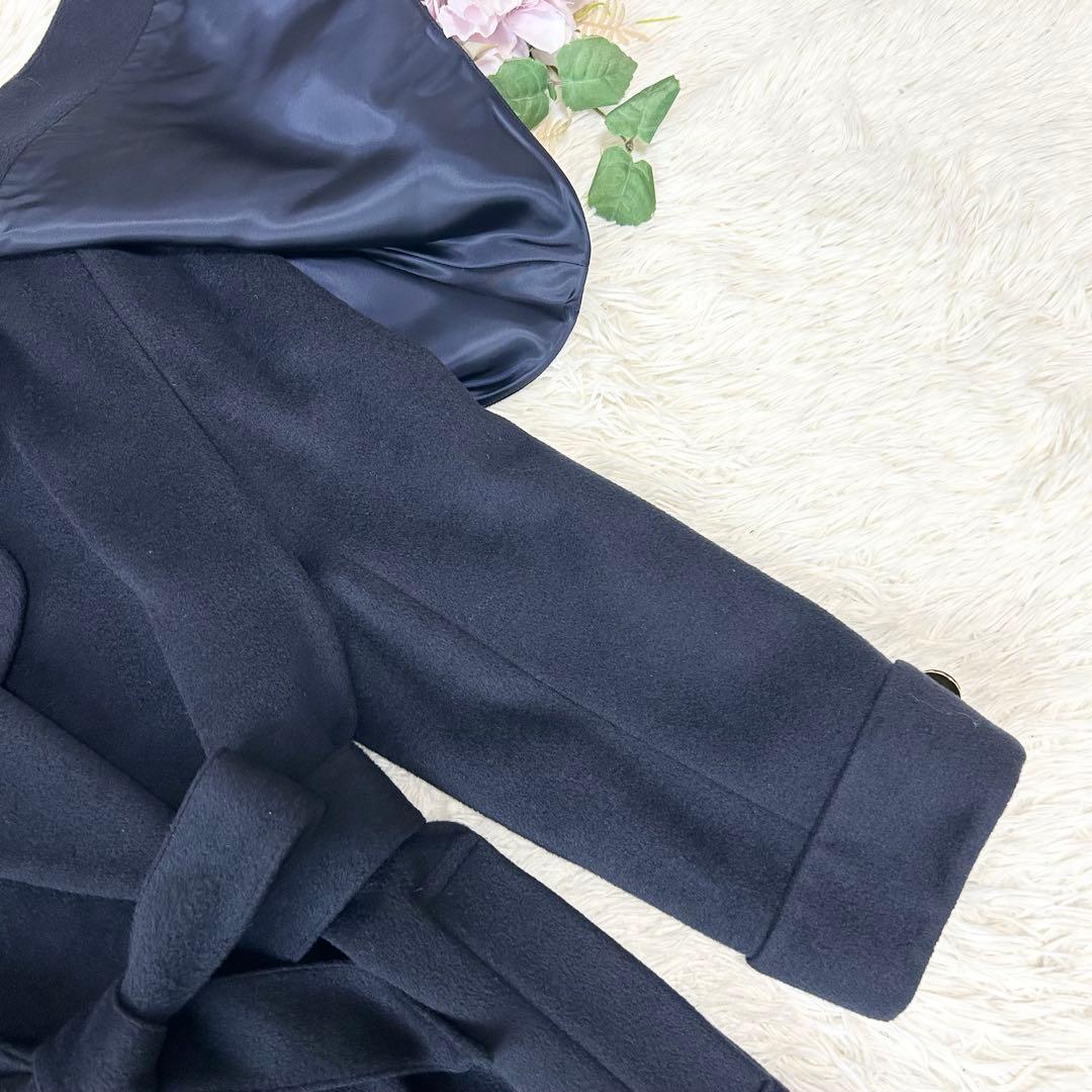 Leilian レリアン 2wayケープカラーチェスターコート ウール カシミヤ