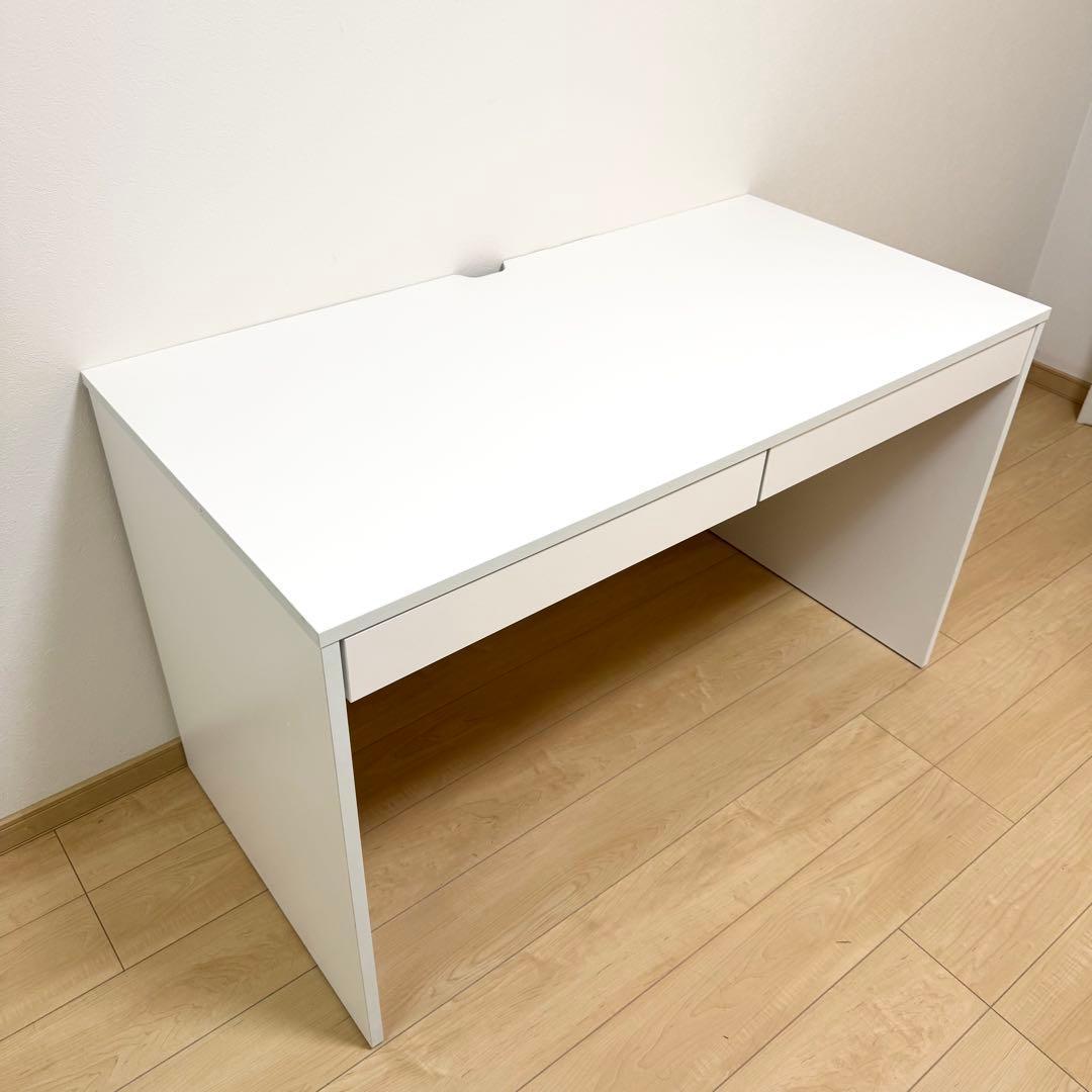 【美品✨】パソコンデスク 幅120cm 引き出し 奥行60cm 机 白 木製
