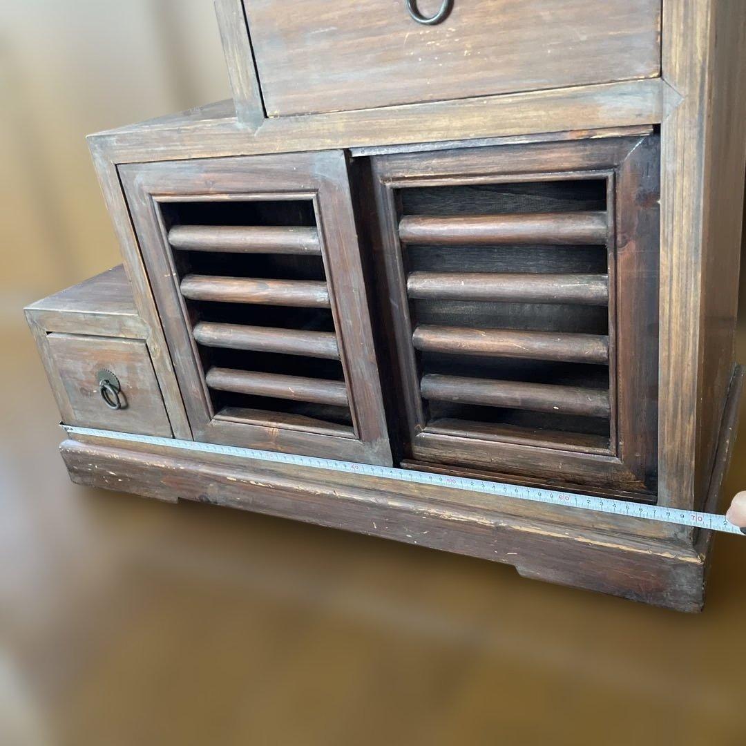 階段タンス　高さ約75.7cm 幅約72cm