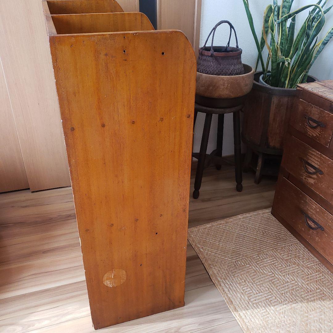 希少　ラワン材　木製オープンシェルフ　古家具　古道具　本棚　ヴィンテージ