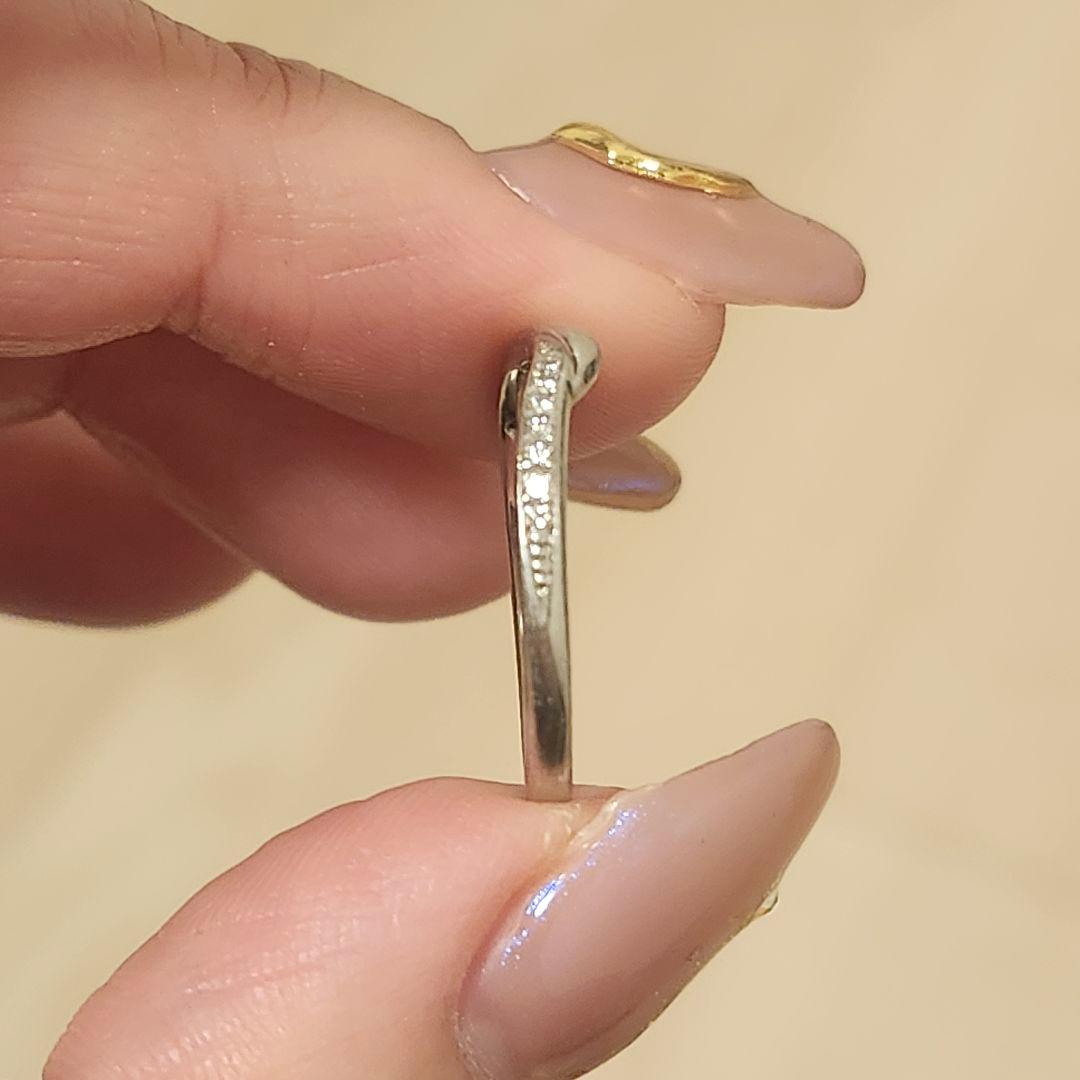 Pt950 ダイヤ0.01ct 結婚指輪 16号 ガラ オカチマチ